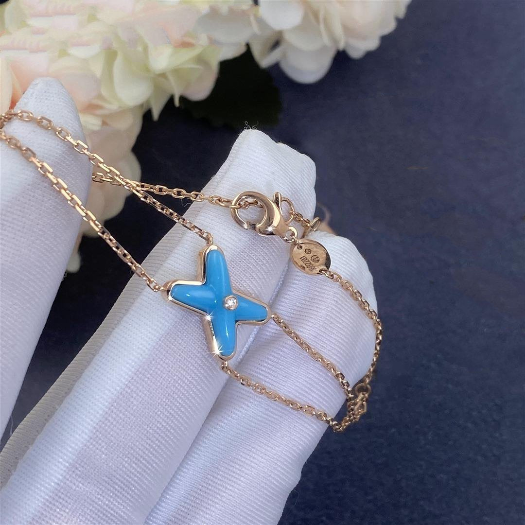 [⭐Novea]JEUX BRACELET TURQUOISE PINK GOLD 1 DIAMOND