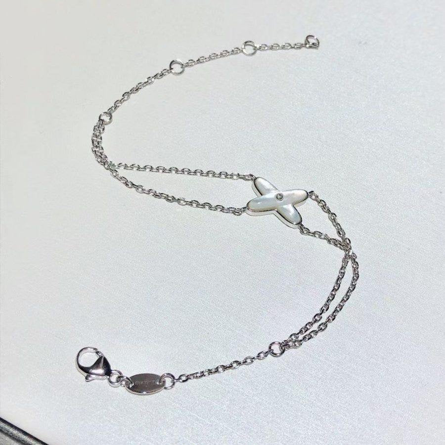 [⭐Novea]JEUX BRACELET WHITE MOP SILVER 1 DIAMOND