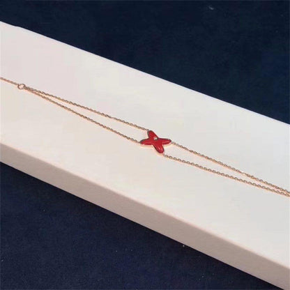 [⭐Novea]JEUX BRACELET CARNELIAN PINK GOLD 1 DIAMOND