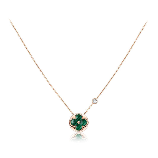 [⭐Novea]SUN PEDANT PINK GOLD 1 DIAMOND NECKLACE