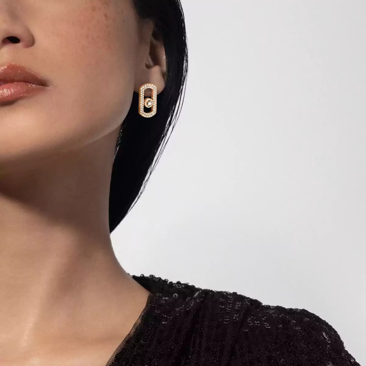 [⭐Novea]So Move Pave_-Set Diamond Earrings in Silver