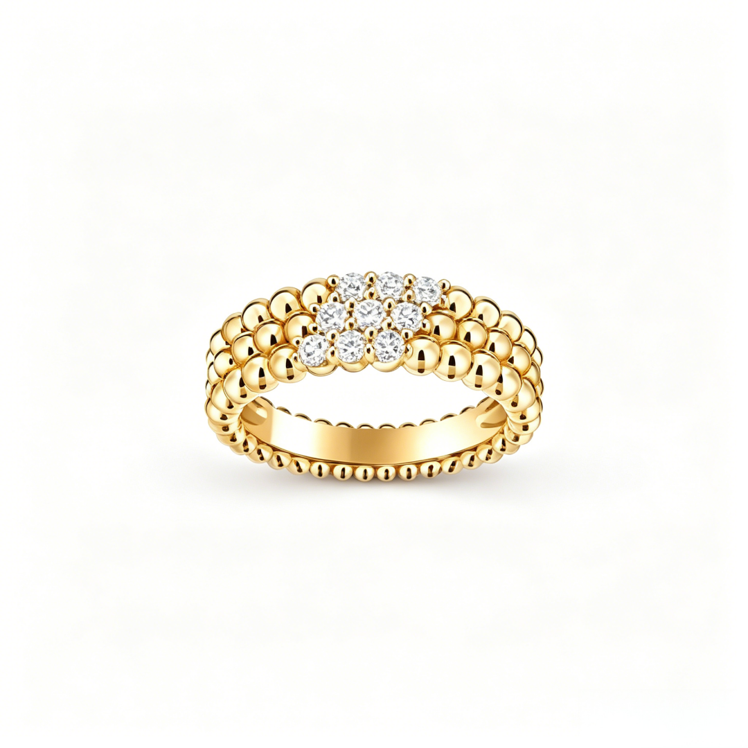 [⭐Novea] THREE-ROW DIAMOND RING
