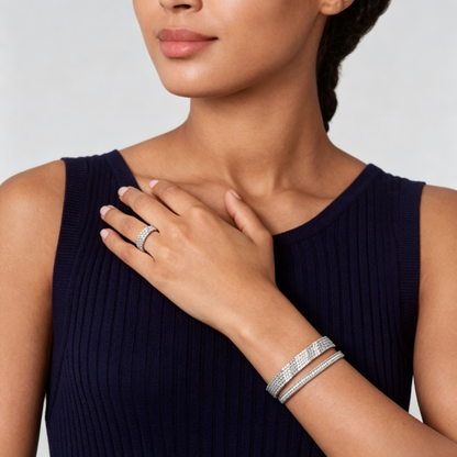[⭐Novea] THREE-ROW DIAMOND RING