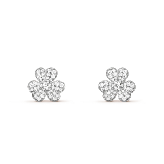 [⭐Novea]FRIVOLE SILVER FLOWER DIAMOND EARRINGS