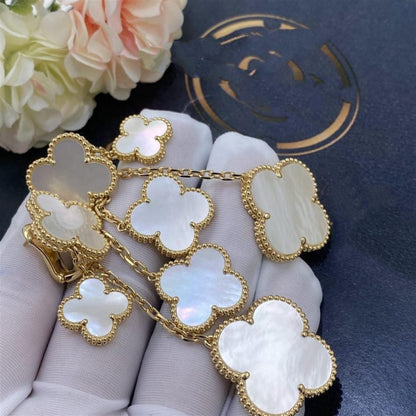 [⭐Novea]CLOVER EARRINGS WHITE MOP 4 MOTIFS GOLD