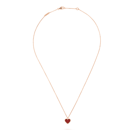 [⭐Novea]SWEET CLOVER CARNELIAN HEART NECKLACE